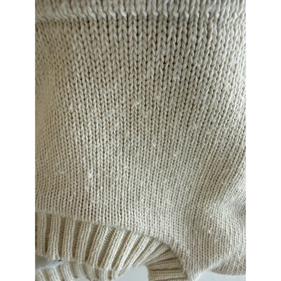 American Flag USA Made Women Knit Sweater Crewneck Cream Large Americana Classic - Picture 9 of 10